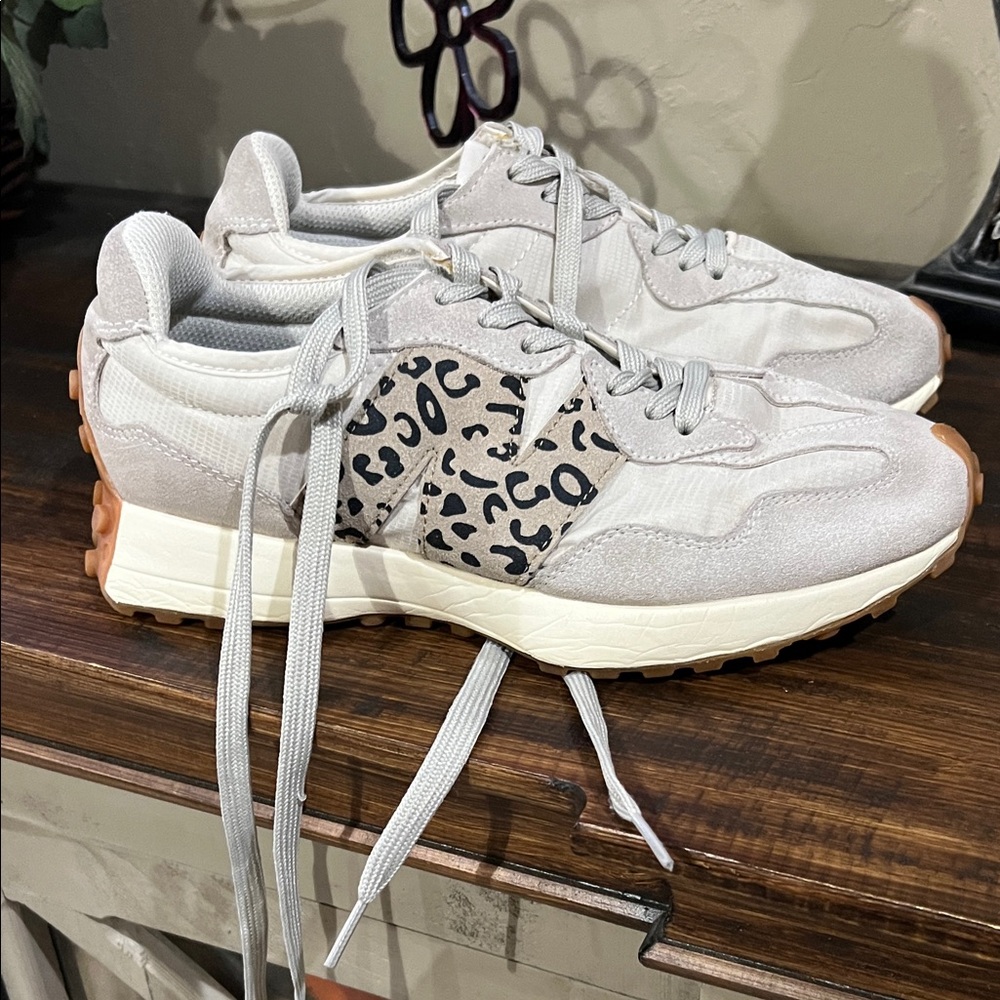 New Balance Gray and Cream Athletic Shoes